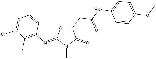 2-{2-[(3-chloro-2-methylphenyl)imino]-3-methyl-4-oxo-1,3-thiazolidin-5-yl}-N-(4-methoxyphenyl)acetamide Structure