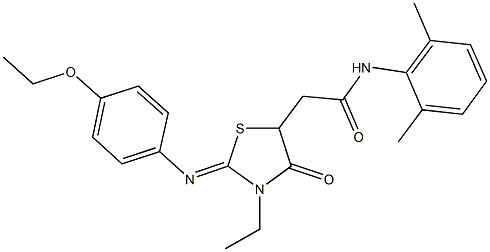 N-(2,6-dimethylphenyl)-2-{2-[(4-ethoxyphenyl)imino]-3-ethyl-4-oxo-1,3-thiazolidin-5-yl}acetamide Structure