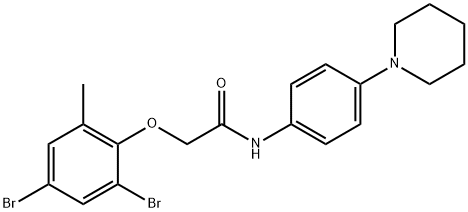 2-(2,4-dibromo-6-methylphenoxy)-N-[4-(1-piperidinyl)phenyl]acetamide Structure