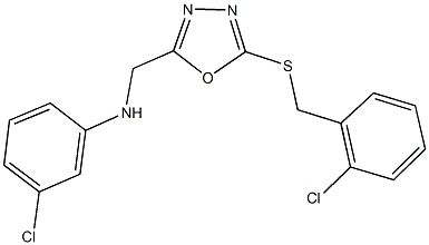 3-chloro-N-[(5-{[(2-chlorophenyl)methyl]sulfanyl}-1,3,4-oxadiazol-2-yl)methyl]aniline Structure