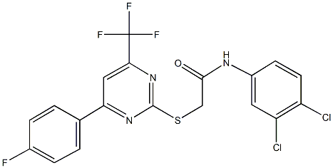 N-(3,4-dichlorophenyl)-2-{[4-(4-fluorophenyl)-6-(trifluoromethyl)-2-pyrimidinyl]sulfanyl}acetamide 구조식 이미지