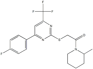 4-(4-fluorophenyl)-6-(trifluoromethyl)-2-pyrimidinyl 2-(2-methyl-1-piperidinyl)-2-oxoethyl sulfide Structure