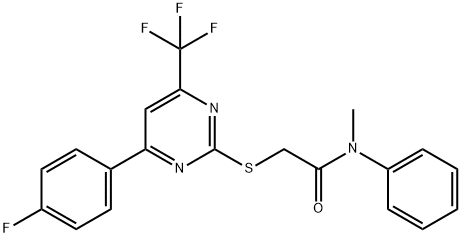 2-{[4-(4-fluorophenyl)-6-(trifluoromethyl)-2-pyrimidinyl]sulfanyl}-N-methyl-N-phenylacetamide 구조식 이미지