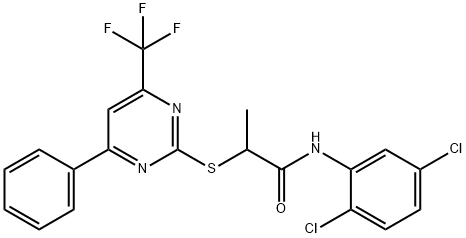 N-(2,5-dichlorophenyl)-2-{[4-phenyl-6-(trifluoromethyl)-2-pyrimidinyl]sulfanyl}propanamide Structure