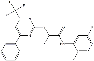 N-(5-fluoro-2-methylphenyl)-2-{[4-phenyl-6-(trifluoromethyl)-2-pyrimidinyl]sulfanyl}propanamide Structure