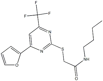 N-butyl-2-{[4-(2-furyl)-6-(trifluoromethyl)-2-pyrimidinyl]sulfanyl}acetamide Structure