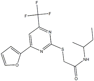 N-(sec-butyl)-2-{[4-(2-furyl)-6-(trifluoromethyl)-2-pyrimidinyl]sulfanyl}acetamide Structure