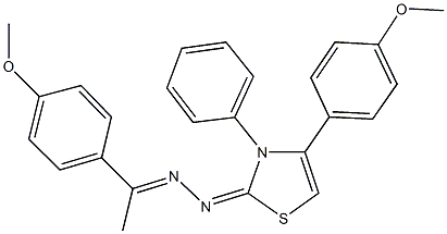 4-(4-methoxyphenyl)-3-phenyl-1,3-thiazol-2(3H)-one [1-(4-methoxyphenyl)ethylidene]hydrazone 구조식 이미지