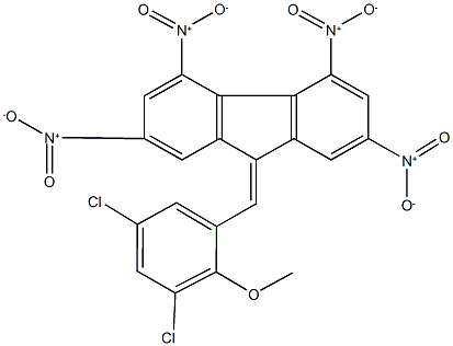 9-(3,5-dichloro-2-methoxybenzylidene)-2,4,5,7-tetranitro-9H-fluorene 구조식 이미지