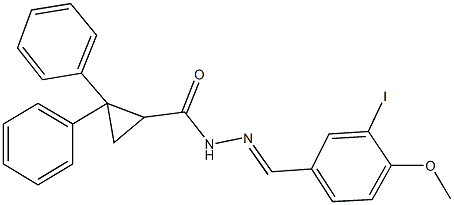 N'-(3-iodo-4-methoxybenzylidene)-2,2-diphenylcyclopropanecarbohydrazide 구조식 이미지