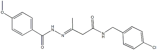 N-(4-chlorobenzyl)-3-[(4-methoxybenzoyl)hydrazono]butanamide 구조식 이미지