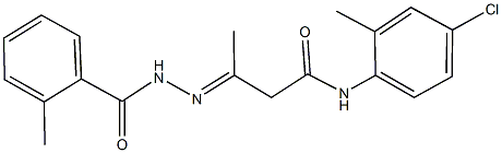 N-(4-chloro-2-methylphenyl)-3-[(2-methylbenzoyl)hydrazono]butanamide 구조식 이미지