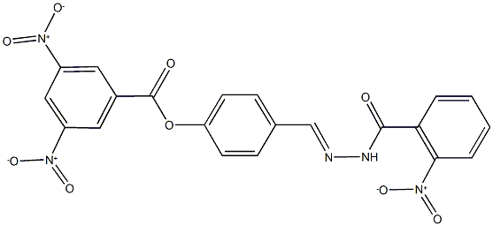 4-(2-{2-nitrobenzoyl}carbohydrazonoyl)phenyl 3,5-bisnitrobenzoate 구조식 이미지