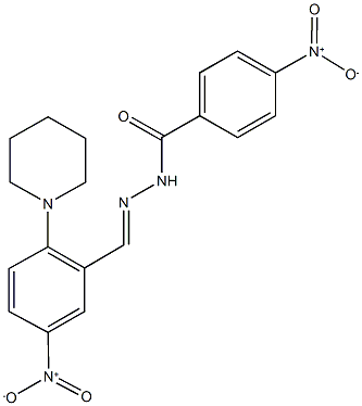 4-nitro-N'-[5-nitro-2-(1-piperidinyl)benzylidene]benzohydrazide Structure