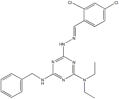 2,4-dichlorobenzaldehyde [4-(benzylamino)-6-(diethylamino)-1,3,5-triazin-2-yl]hydrazone Structure