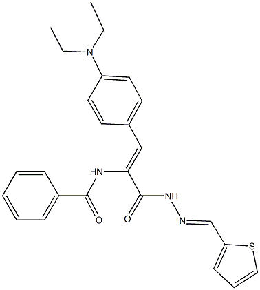 N-(2-[4-(diethylamino)phenyl]-1-{[2-(2-thienylmethylene)hydrazino]carbonyl}vinyl)benzamide 구조식 이미지