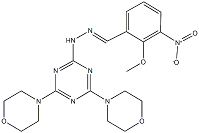 3-nitro-2-methoxybenzaldehyde [4,6-di(4-morpholinyl)-1,3,5-triazin-2-yl]hydrazone 구조식 이미지