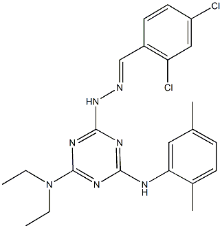 2,4-dichlorobenzaldehyde [4-(diethylamino)-6-(2,5-dimethylanilino)-1,3,5-triazin-2-yl]hydrazone 구조식 이미지