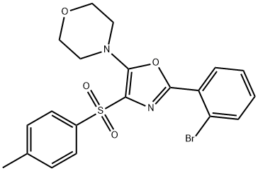 4-{2-(2-bromophenyl)-4-[(4-methylphenyl)sulfonyl]-1,3-oxazol-5-yl}morpholine 구조식 이미지