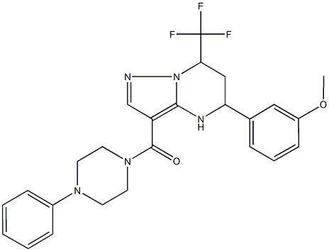 methyl 3-[3-[(4-phenyl-1-piperazinyl)carbonyl]-7-(trifluoromethyl)-4,5,6,7-tetrahydropyrazolo[1,5-a]pyrimidin-5-yl]phenyl ether Structure