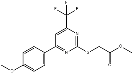 methyl {[4-(4-methoxyphenyl)-6-(trifluoromethyl)-2-pyrimidinyl]sulfanyl}acetate 구조식 이미지