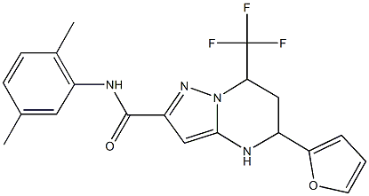 N-(2,5-dimethylphenyl)-5-(2-furyl)-7-(trifluoromethyl)-4,5,6,7-tetrahydropyrazolo[1,5-a]pyrimidine-2-carboxamide 구조식 이미지