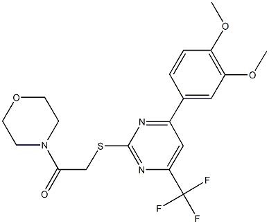 4-({[4-(3,4-dimethoxyphenyl)-6-(trifluoromethyl)-2-pyrimidinyl]sulfanyl}acetyl)morpholine 구조식 이미지