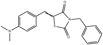 3-benzyl-5-[4-(dimethylamino)benzylidene]-1,3-thiazolidine-2,4-dione 구조식 이미지