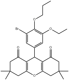 9-(3-bromo-5-ethoxy-4-propoxyphenyl)-3,3,6,6-tetramethyl-3,4,5,6,7,9-hexahydro-1H-xanthene-1,8(2H)-dione Structure