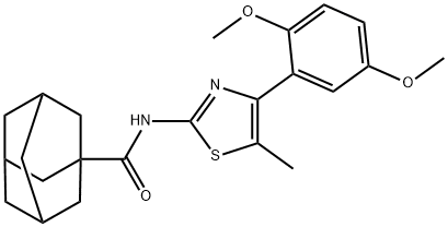 N-[4-(2,5-dimethoxyphenyl)-5-methyl-1,3-thiazol-2-yl]-1-adamantanecarboxamide Structure