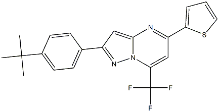 2-(4-tert-butylphenyl)-5-(2-thienyl)-7-(trifluoromethyl)pyrazolo[1,5-a]pyrimidine 구조식 이미지