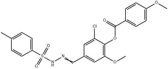 2-chloro-6-methoxy-4-{2-[(4-methylphenyl)sulfonyl]carbohydrazonoyl}phenyl 4-methoxybenzoate Structure