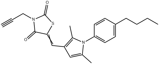 5-{[1-(4-butylphenyl)-2,5-dimethyl-1H-pyrrol-3-yl]methylene}-3-(2-propynyl)-1,3-thiazolidine-2,4-dione Structure