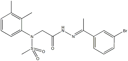 N-(2-{2-[1-(3-bromophenyl)ethylidene]hydrazino}-2-oxoethyl)-N-(2,3-dimethylphenyl)methanesulfonamide 구조식 이미지