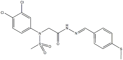 N-(3,4-dichlorophenyl)-N-(2-{2-[4-(methylsulfanyl)benzylidene]hydrazino}-2-oxoethyl)methanesulfonamide 구조식 이미지