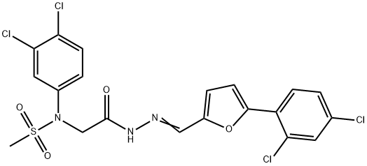 N-(3,4-dichlorophenyl)-N-[2-(2-{[5-(2,4-dichlorophenyl)-2-furyl]methylene}hydrazino)-2-oxoethyl]methanesulfonamide Structure