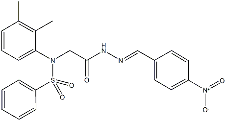 N-(2,3-dimethylphenyl)-N-[2-(2-{4-nitrobenzylidene}hydrazino)-2-oxoethyl]benzenesulfonamide 구조식 이미지