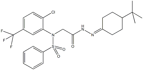 N-{2-[2-(4-tert-butylcyclohexylidene)hydrazino]-2-oxoethyl}-N-[2-chloro-5-(trifluoromethyl)phenyl]benzenesulfonamide Structure