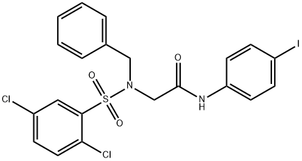 2-{benzyl[(2,5-dichlorophenyl)sulfonyl]amino}-N-(4-iodophenyl)acetamide 구조식 이미지