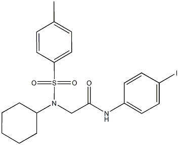 2-{cyclohexyl[(4-methylphenyl)sulfonyl]amino}-N-(4-iodophenyl)acetamide 구조식 이미지