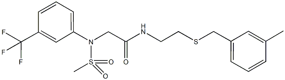 N-{2-[(3-methylbenzyl)sulfanyl]ethyl}-2-[(methylsulfonyl)-3-(trifluoromethyl)anilino]acetamide Structure