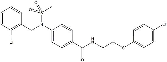 4-[(2-chlorobenzyl)(methylsulfonyl)amino]-N-{2-[(4-chlorophenyl)sulfanyl]ethyl}benzamide Structure