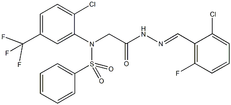 N-{2-[2-(2-chloro-6-fluorobenzylidene)hydrazino]-2-oxoethyl}-N-[2-chloro-5-(trifluoromethyl)phenyl]benzenesulfonamide 구조식 이미지