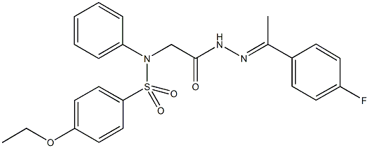 4-ethoxy-N-(2-{2-[1-(4-fluorophenyl)ethylidene]hydrazino}-2-oxoethyl)-N-phenylbenzenesulfonamide 구조식 이미지