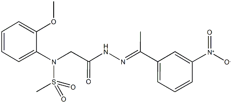 N-{2-[2-(1-{3-nitrophenyl}ethylidene)hydrazino]-2-oxoethyl}-N-(2-methoxyphenyl)methanesulfonamide Structure