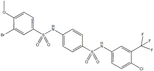 3-bromo-N-(4-{[4-chloro-3-(trifluoromethyl)anilino]sulfonyl}phenyl)-4-methoxybenzenesulfonamide Structure