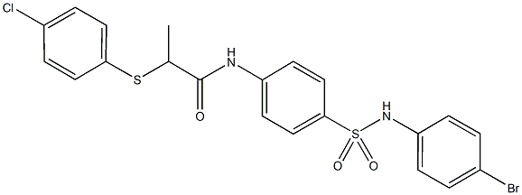 N-{4-[(4-bromoanilino)sulfonyl]phenyl}-2-[(4-chlorophenyl)sulfanyl]propanamide 구조식 이미지