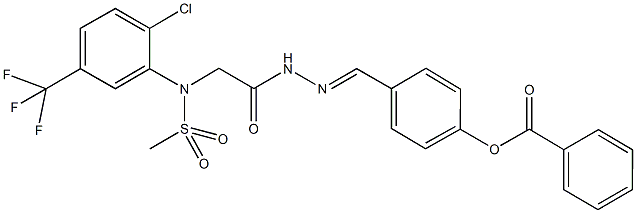 4-(2-{[2-chloro(methylsulfonyl)-5-(trifluoromethyl)anilino]acetyl}carbohydrazonoyl)phenyl benzoate 구조식 이미지