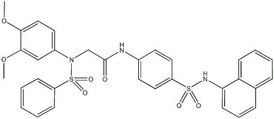 2-[3,4-dimethoxy(phenylsulfonyl)anilino]-N-{4-[(1-naphthylamino)sulfonyl]phenyl}acetamide Structure