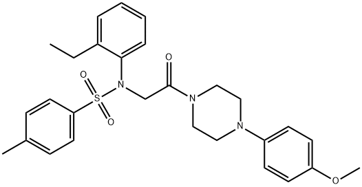 N-(2-ethylphenyl)-N-{2-[4-(4-methoxyphenyl)-1-piperazinyl]-2-oxoethyl}-4-methylbenzenesulfonamide Structure